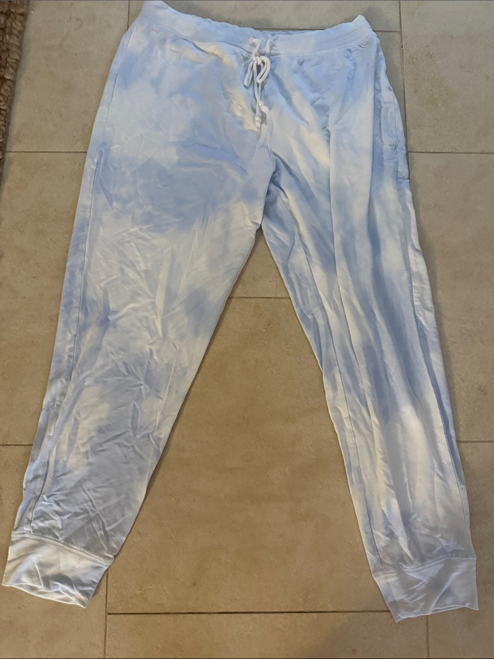 GAP Love Womens Loungewear Light Blue Tie-Dye Jogger Pants - Size Large LIKE NEW